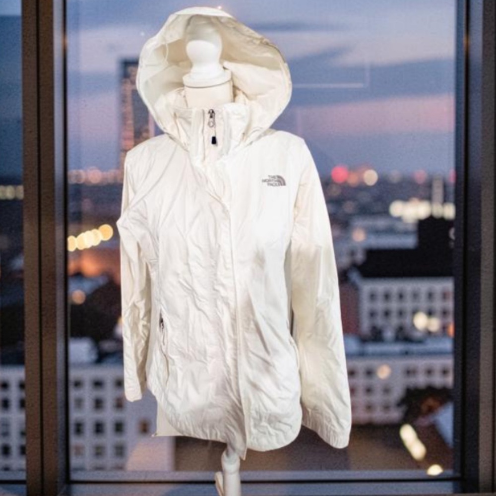 The North Face Women's Hooded Cream Jacket GUC - Picture 8 of 11